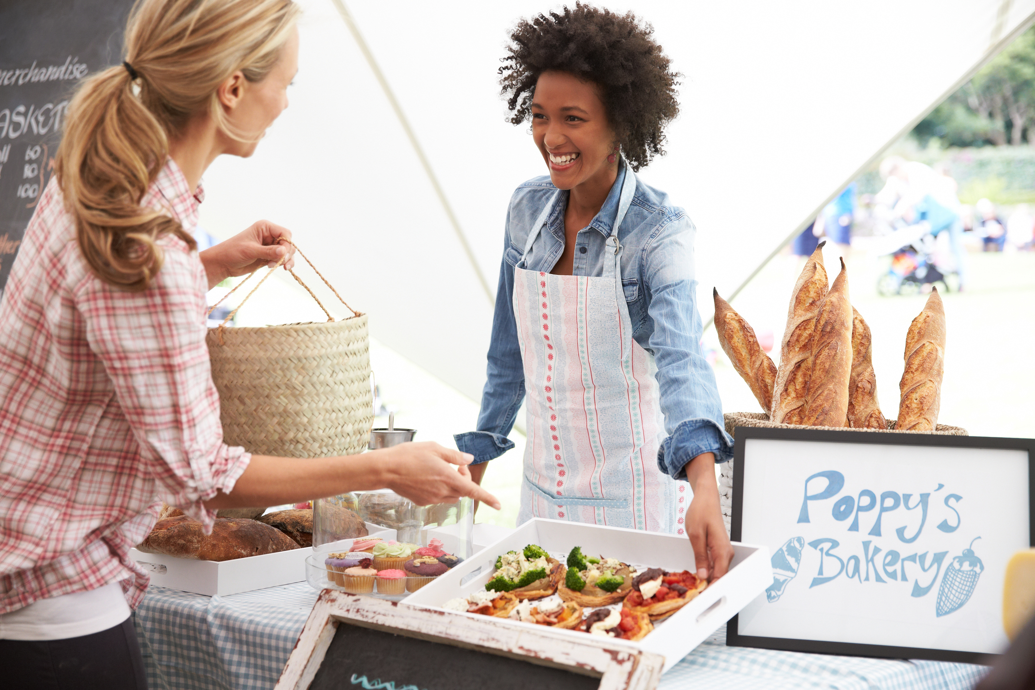 woman at a farmers market