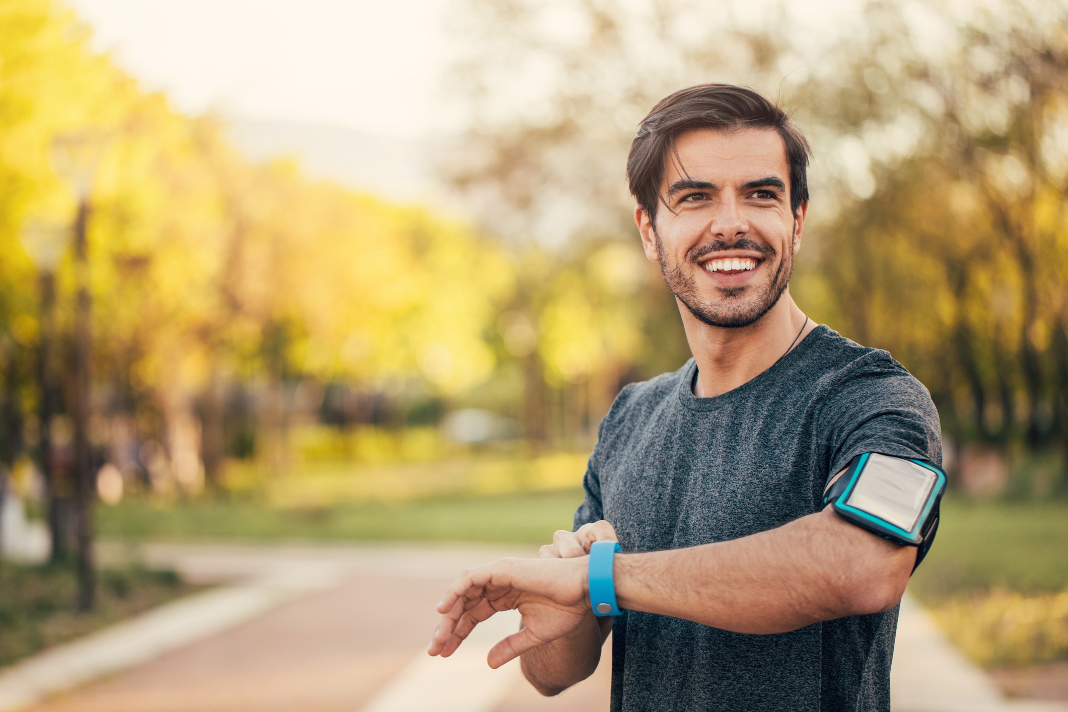 man in the park jogging